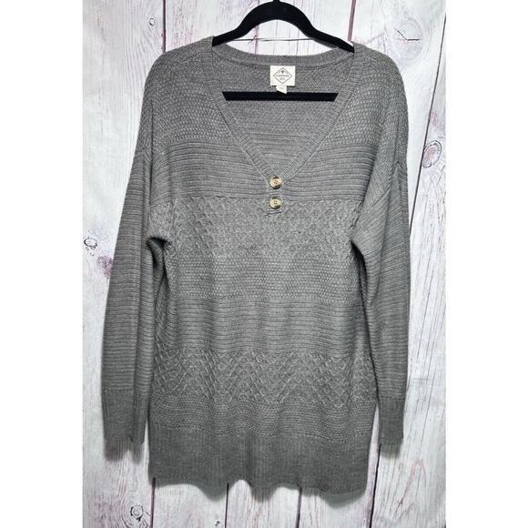 Womens St John's Bay Warm Cozy Cable Chunky Knit Pullover Sweater V Neck 2XL - Picture 1 of 7